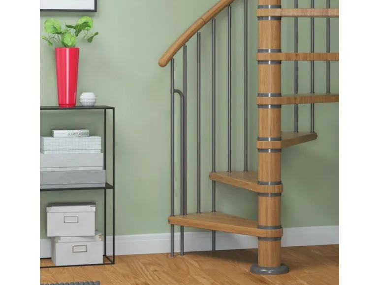 Dolle Spindeltreppe Winnipeg Eiche geölt Höhe bis 270 cm Ø 140 cm FSC®