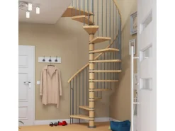 Dolle Spindeltreppe Winnipeg Buche geölt Höhe bis 315 cm Ø 140 cm FSC