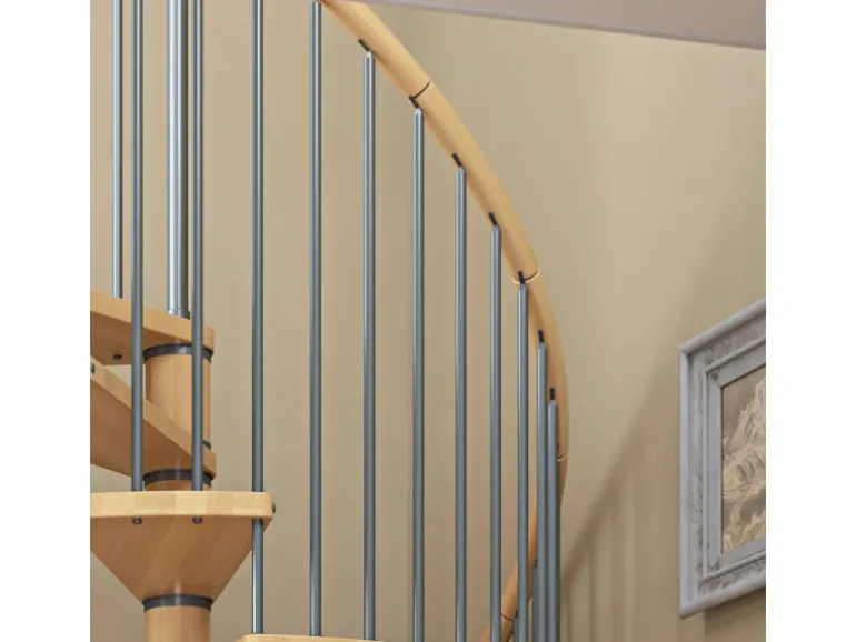 Dolle Spindeltreppe Winnipeg Buche geölt Höhe bis 315 cm Ø 140 cm FSC