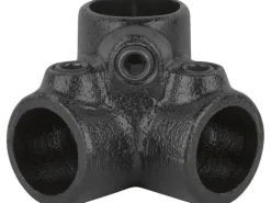 Dreiweg-Eckstück 90° Schwarz matt für Stahlrohr Ø 2,7 cm
