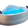 Eckwanne 140 cm x 140 cm Weiß mit Whirlpoolsystem Typ 3a Chrom