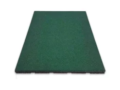 Floordirekt Fallschutzmatte Elastikmatte Fallschutzplatte mit Drainage 50 x 50 x 3,5 cm Grün