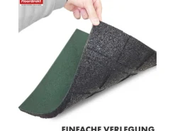 Floordirekt Fallschutzmatte Elastikmatte Fallschutzplatte mit Drainage 50 x 50 x 3,5 cm Grün