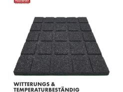 Floordirekt Fallschutzmatte Elastikmatte Fallschutzplatte mit Drainage 50 x 50 x 4 cm Grün