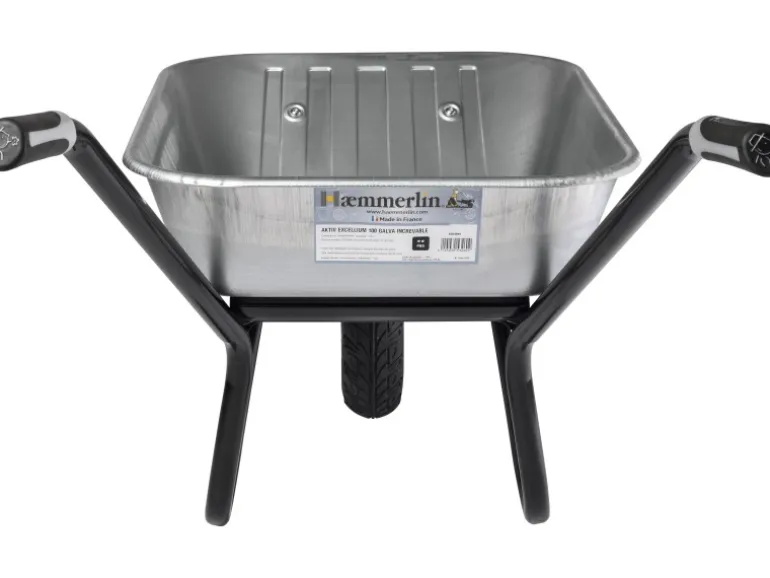 Haemmerlin Einrad-Schubkarre 100 l Muldenvolumen 200 kg Traglast Verzinkt