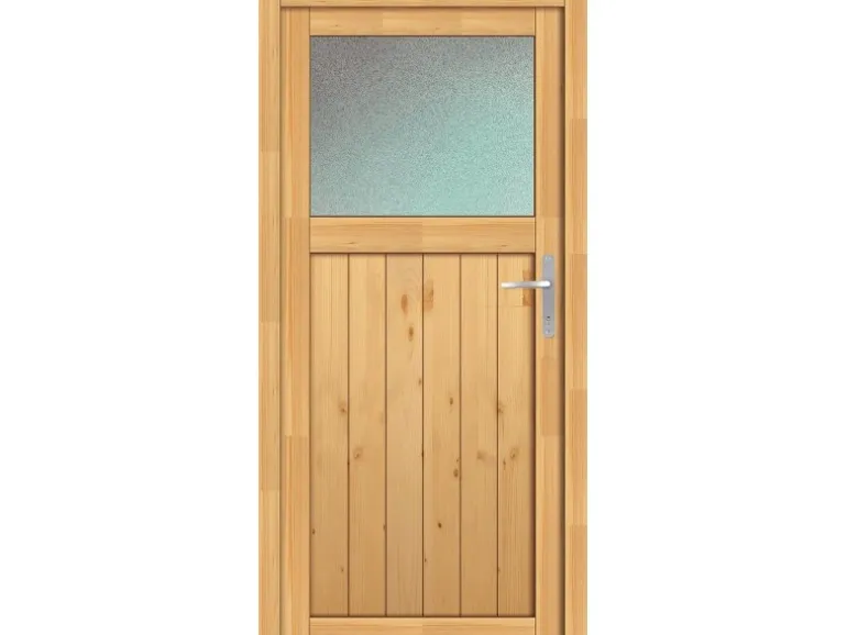 Holz-Nebeneingangstür NET 501-88 Fichte Natur 88 cm x 200 cm Anschlag Rechts
