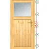 Holz-Nebeneingangstür NET 504 Fichte Natur 98 cm x 200 cm Anschlag Rechts