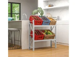 HOMCOM Getränkekistenregal für 6 Kisten 110 x 30 x 110 cm Kistenregal Stahl