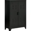 HOMCOM Sideboard mit 2 Verstellbaren Einlegeböden Schwarz 75 x 33 x 110 cm