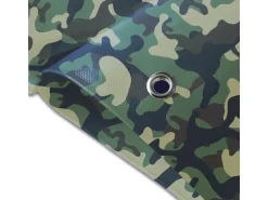 KARAT Abdeckplane Wasserdichte Plane mit Ösen 100 g/m² Camouflage 2 x 3 m