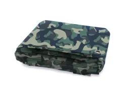 KARAT Abdeckplane Wasserdichte Plane mit Ösen 100 g/m² Camouflage 3 x 5 m