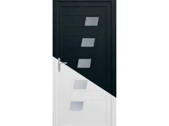 Kunsstoff-Haustür K043 innen weiß/aussen anthrazit 110 x 210 cm DIN L