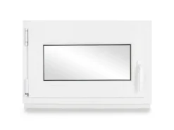 Neruli Kellerfenster Kunststoff Weiß Dreh-Kipp 80x70 cm BxH DIN Links 3 -Fach Glas Dichtung Schwarz