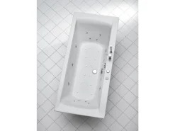 Ottofond Whirlpool-Komplettset Rosa 180x80 cm Weiß mit Wannenrandarmatur S2000