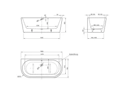 Ottofond Badewanne Modena XS 165 cm x 75 cm inkl. Ablaufgarnitur