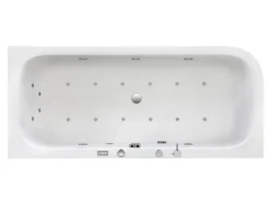Ottofond Whirlpool-Komplettset Spirit 180x80 cm Links Weiß mit Wannenrandarmatu