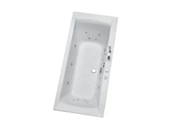 Ottofond Whirlpool-Komplettset Rosa 190x80 cm Weiß mit Wannenrandarmatur S2000