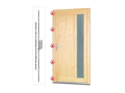 Panto Holz-Nebeneingangstür NET 511 Fichte Natur 88 cm x 200 cm Anschlag Links