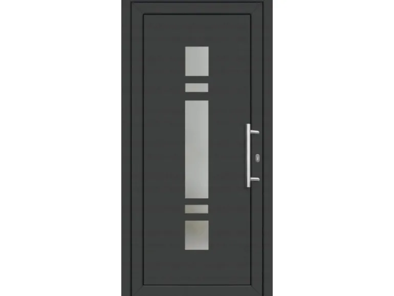Premium Kunststoff-Haustür SMK 017 Anthrazit-Weiß 110 cm x 210 cm DIN R