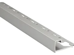 Quadrat-Abschlussprofil Alu eloxiert Silber matt 10 mm x 2,5 m