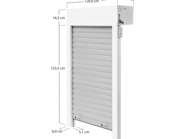 Schellenberg Aufsatzrolladen-Set für Fenster 120 cm x 140 cm Weiß/Grau