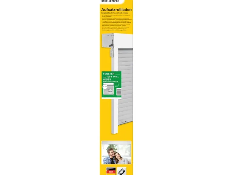 Schellenberg Aufsatzrolladen-Set für Fenster 120 cm x 140 cm Weiß/Grau