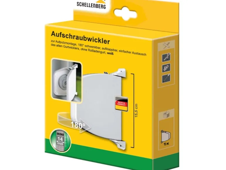 Schellenberg Aufschraubwickler Mini aufklappbar 155 mm Weiß