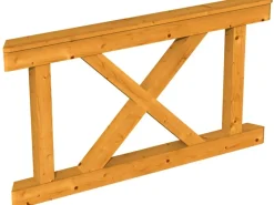 Skan Holz Brüstung Andreaskreuz 150 x 84 cm Fichte Eiche hell