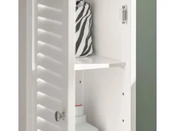 SoBuy Badezimmerschrank Hochschrank mit Schublade Badregal 32x170x30cm Weiß FRG236-W