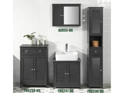SoBuy Badkommode mit einer Schublade und Türen Badezimmer MDF Grau FRG238-DG