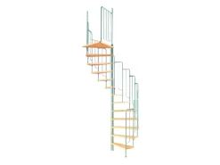 Spindeltreppe Barcelona Holz/Metall mit Geländer Ø 138 cm FSC