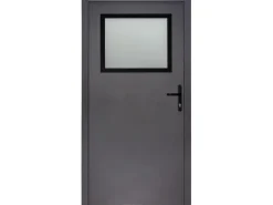 Stahl-Nebeneingangstür NS2 Anthrazit Nach Innen Öffnend 98 x 198 cm Anschlag R