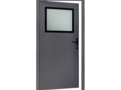 Stahl-Nebeneingangstür NS2 Anthrazit Nach Innen Öffnend 98 x 198 cm Anschlag R