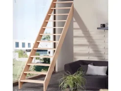 Treppen Intercon Holztreppe Casablanca Raumspartreppe Buche Massiv Naturbelassen Gerade Mit 60 cm Treppenbreite Ohne Geländer Ohne Setzstufen