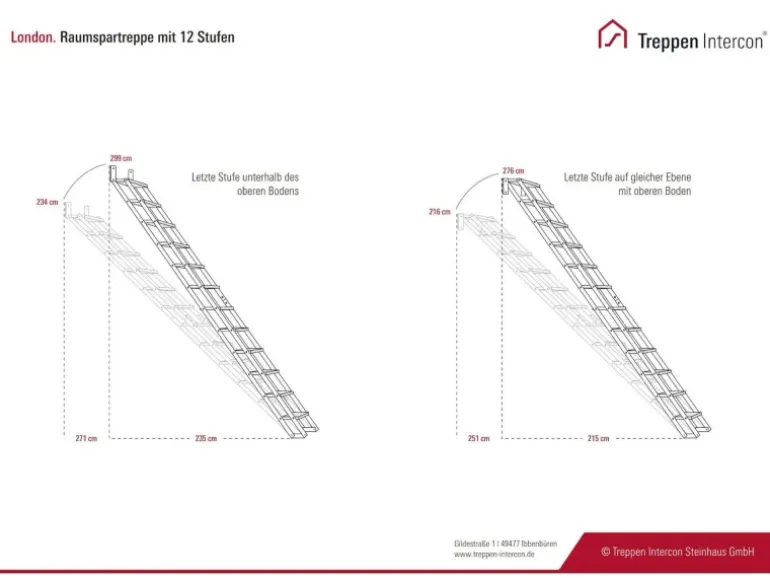 Treppen Intercon Raumspartreppe Onyx Stahlwangentreppe Lava-Anthrazit mit Stufenbreite 50 cm Buche Anthrazit Ohne Geländer 12 Stufen