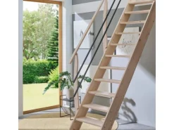 Treppen Intercon Raumspartreppe Living für 245 - 285 cm Geschosshöhe Holztreppe Fichte Einseitiges Geländer