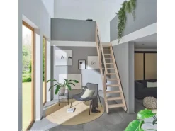Treppen Intercon Raumspartreppe Living für 245 - 285 cm Geschosshöhe Holztreppe Fichte Einseitiges Geländer