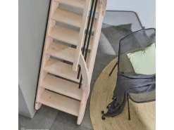 Treppen Intercon Raumspartreppe Living für 245 - 285 cm Geschosshöhe Holztreppe Fichte Einseitiges Geländer