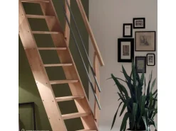 Treppen Intercon Raumspartreppe Living für 245 - 285 cm Geschosshöhe Holztreppe Buche Beidseitiges Geländer