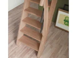 Treppen Intercon Raumspartreppe Living für 245 - 285 cm Geschosshöhe Holztreppe Buche Beidseitiges Geländer