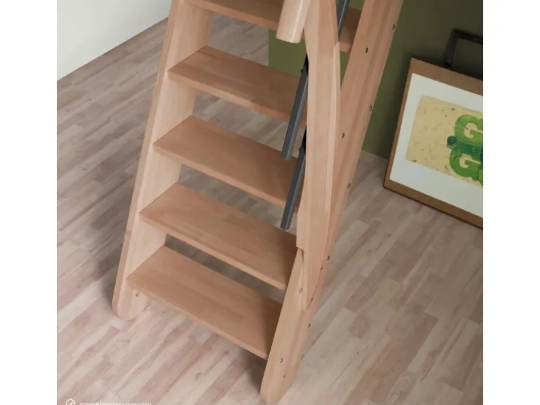 Treppen Intercon Raumspartreppe Living für 245 - 285 cm Geschosshöhe Holztreppe Buche Beidseitiges Geländer