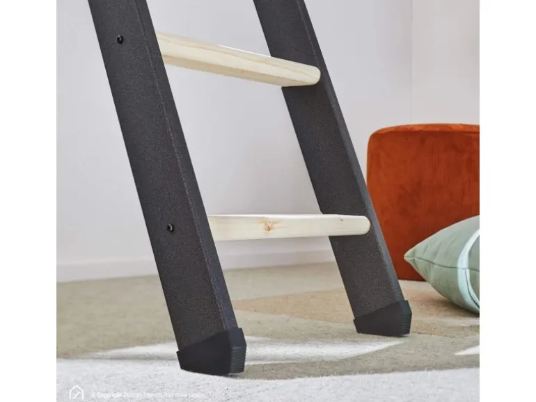 Treppen Intercon Raumspartreppe Vario 6 Stufen bis max. 152 cm Buche Stufen Metallfarbe Lava-Anthrazit