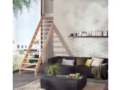 Treppen Intercon Holztreppe Casablanca Raumspartreppe Buche Massiv Naturbelassen Gerade Mit 80 cm Treppenbreite Ohne Geländer Ohne Setzstufen