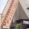 Treppen Intercon Holztreppe Casablanca Raumspartreppe Buche Massiv Naturbelassen Gerade Mit 80 cm Treppenbreite Einseitiges Geländer Mit Setzstufen