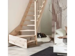 Treppen Intercon Holztreppe Casablanca Raumspartreppe Fichte Naturbelassen Rechtsgewendelt 60 cm Treppenbreite Einseitiges GelÀnder Ohne Setzstufen
