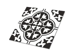Tulup PVC Fliesen Selbstklebende 30 cm x 30 cm Set von 9 Klassische Klebefliesen Vinyl Bodenfliesen Klebefliesen für Küche Blumenornament