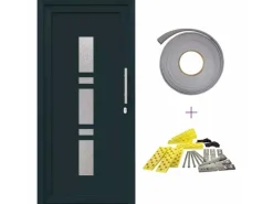 vidaXL Haustür Anthrazit PVC 3385782
