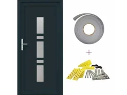 vidaXL Haustür Anthrazit PVC 3385815