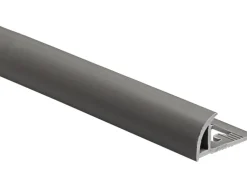 Viertelkreis-Abschlussprofil PVC matt Dunkelgrau 10 mm x 2,5 m