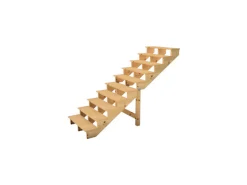 Vinuovo Außentreppe Holz 10 Stufen 80cm ohne Setzstufen